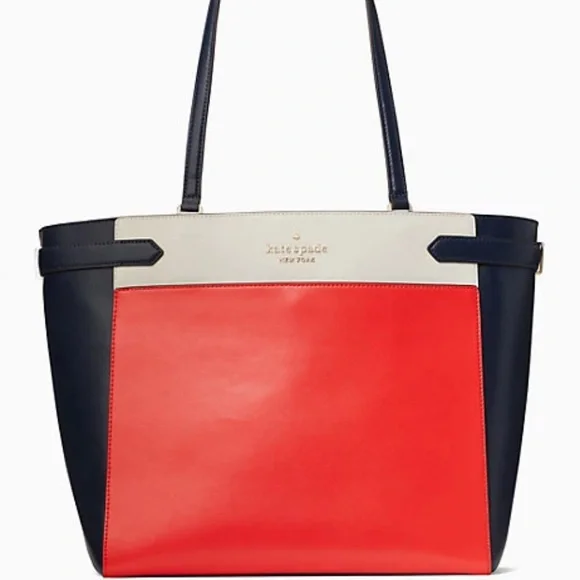 Kate Spade laptop tote red blue